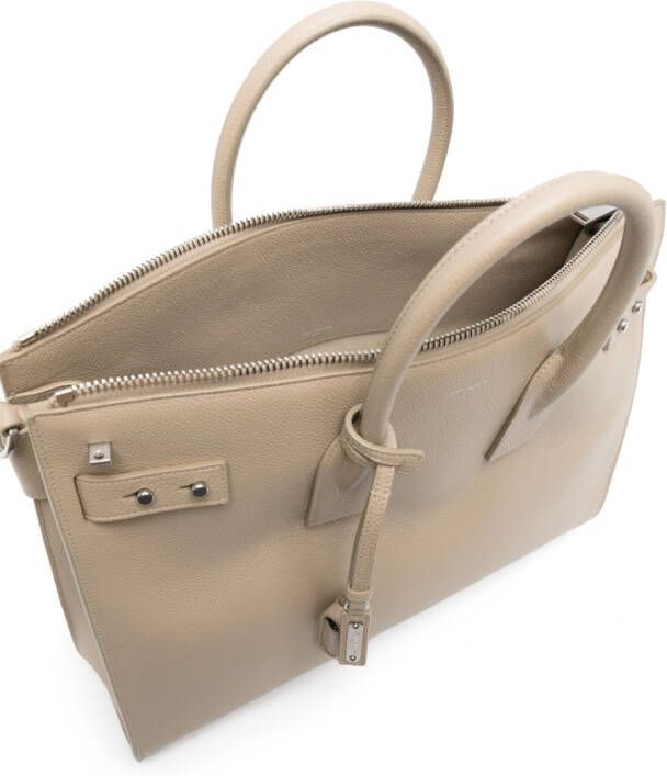 Saint Laurent Sac De Jour Thin leren shopper Beige