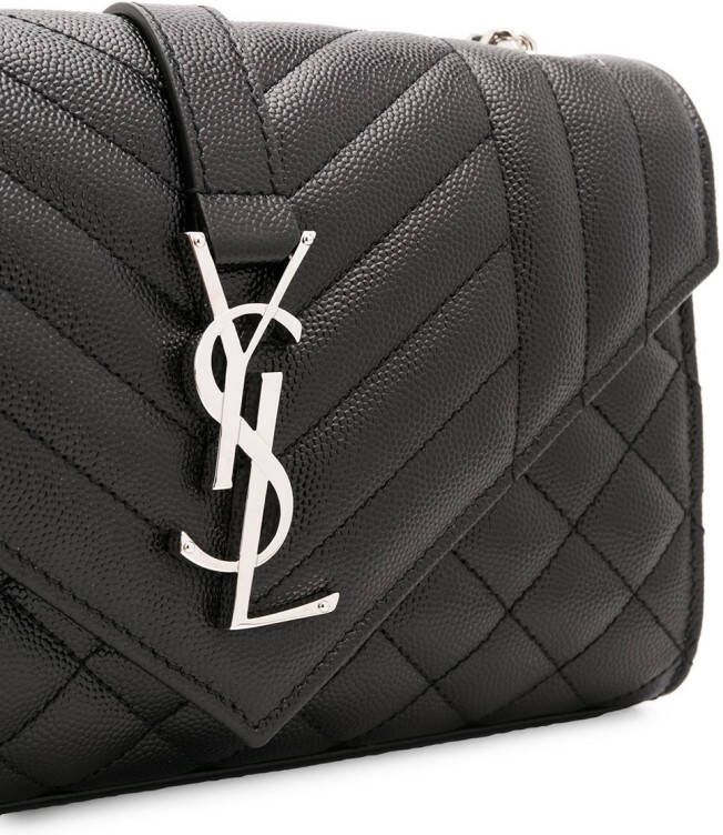Saint Laurent Schoudertas met monogram Zwart