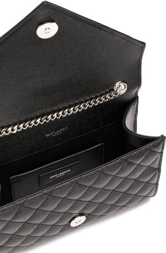 Saint Laurent Schoudertas met monogram Zwart
