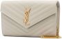 Saint Laurent Cassandra portemonnee met ketting Beige - Thumbnail 4