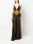 Saint Laurent Semi-doorzichtige avondjurk Bruin - Thumbnail 2