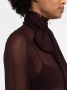 Saint Laurent Semi-doorzichtige blouse Bruin - Thumbnail 5