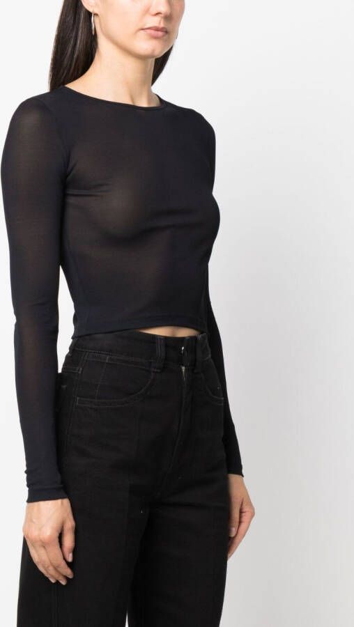 Saint Laurent Semi-doorzichtige T-shirt Zwart