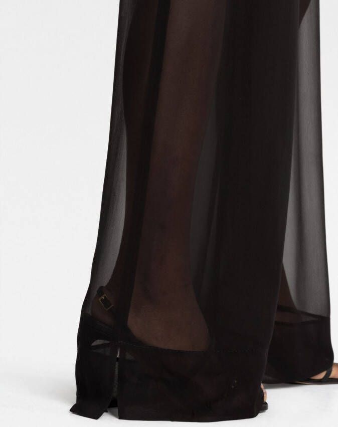 Saint Laurent Semi-doorzichtige broek Zwart