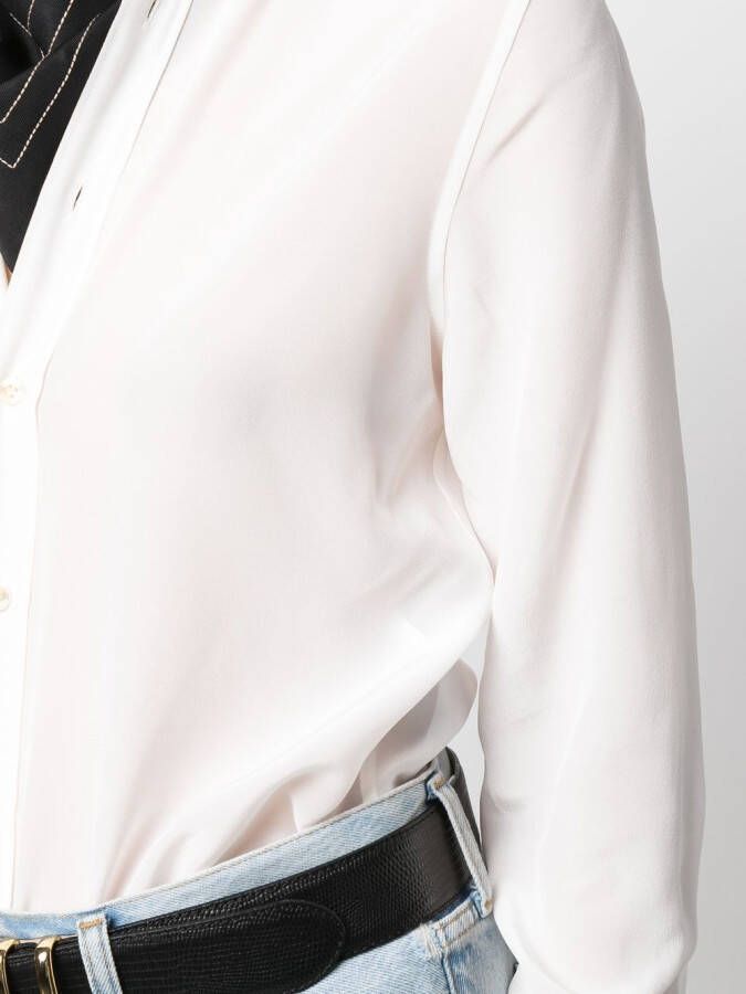 Saint Laurent shirt met opstaande col Wit