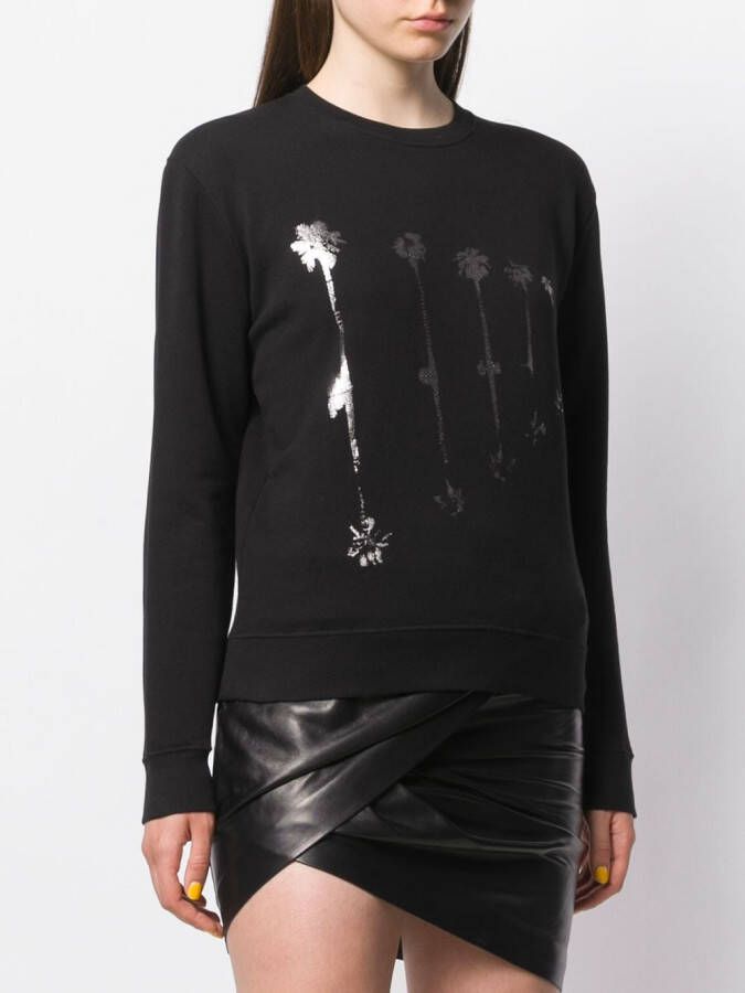 Saint Laurent Shirt met palmboom print Zwart
