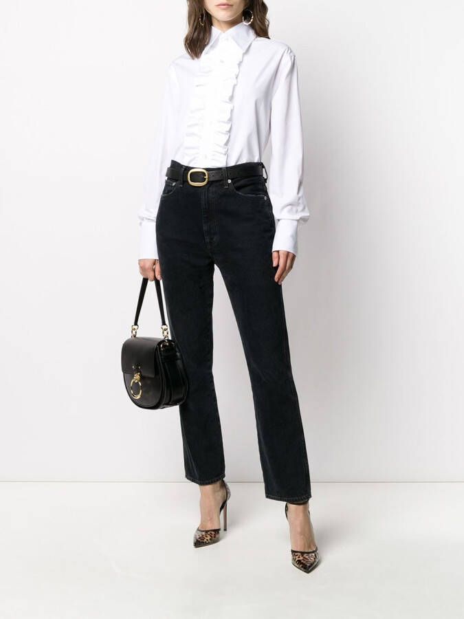 Saint Laurent Shirt met ruchebies Wit