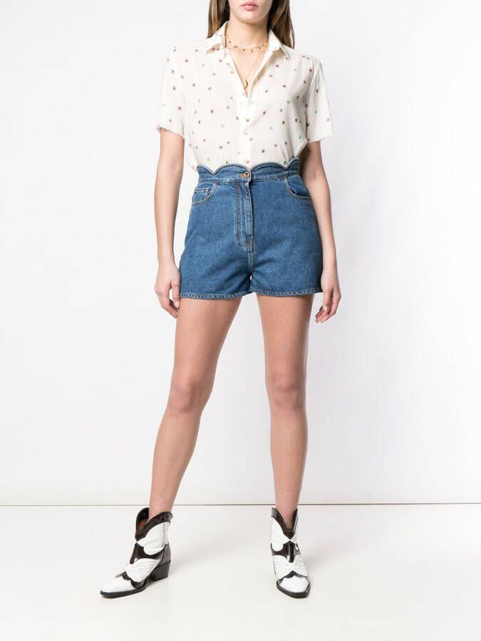 Saint Laurent shirt met ster print Beige