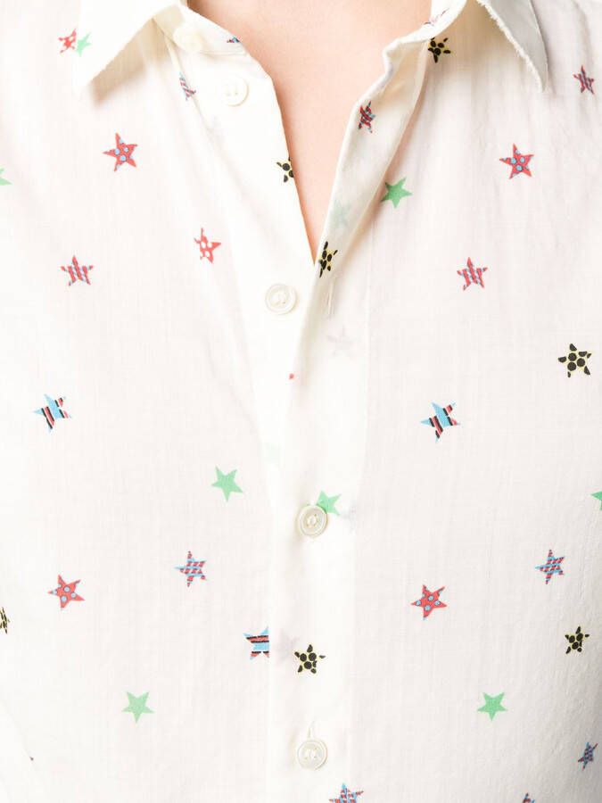 Saint Laurent shirt met ster print Beige