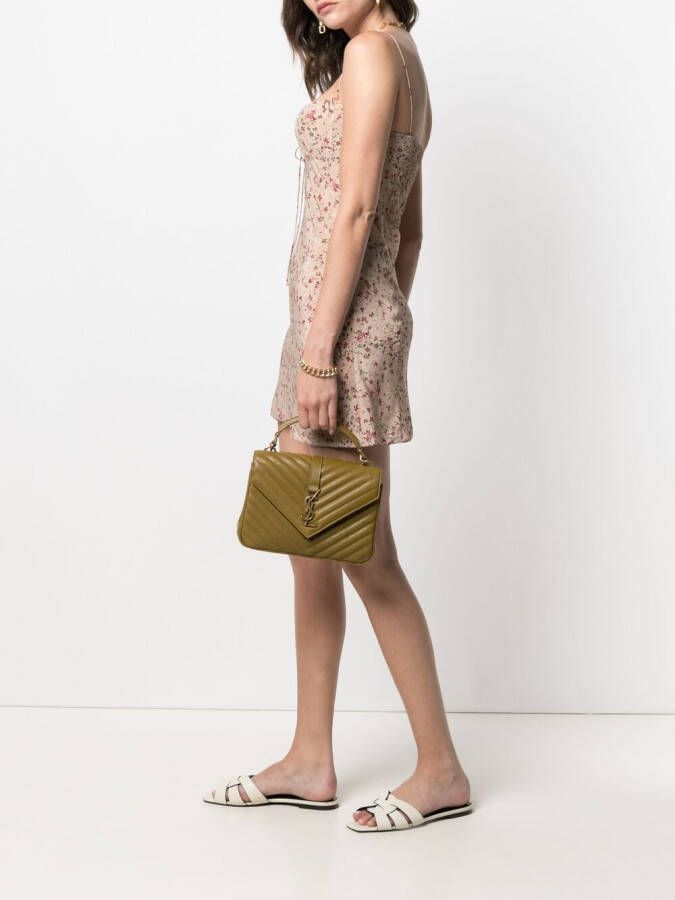 Saint Laurent Shopper met logoplakkaat Groen