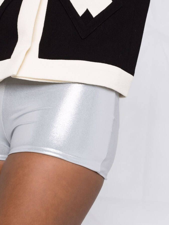 Saint Laurent Shorts met metallic-effect Grijs