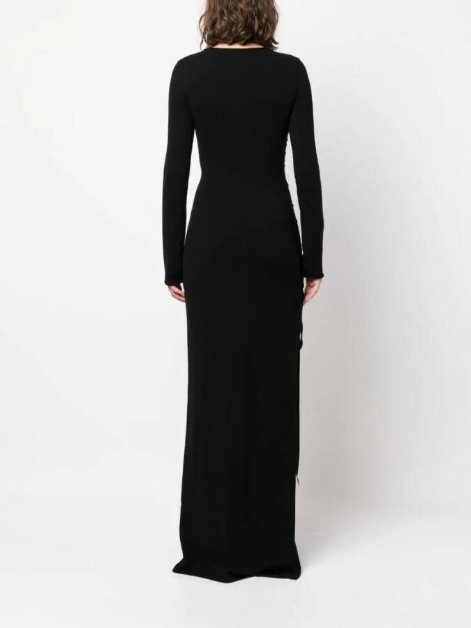 Saint Laurent Maxi-jurk met zijsplit Zwart