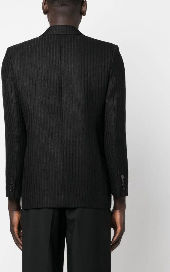 Saint Laurent Jack met enkele rij knopen Zwart