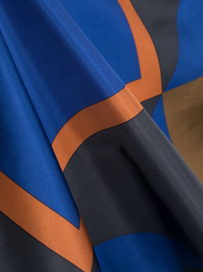 Saint Laurent Sjaal met geometrisch patroon Blauw