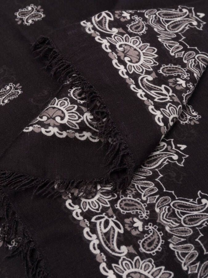 Saint Laurent Sjaal met paisley-print Zwart