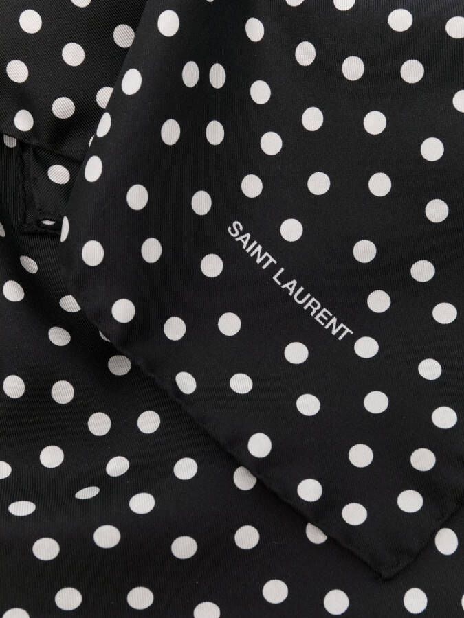 Saint Laurent Sjaal met stippen Zwart
