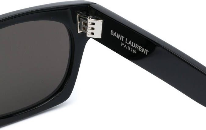 Saint Laurent SL402 zonnebril met rechthoekig montuur Zwart