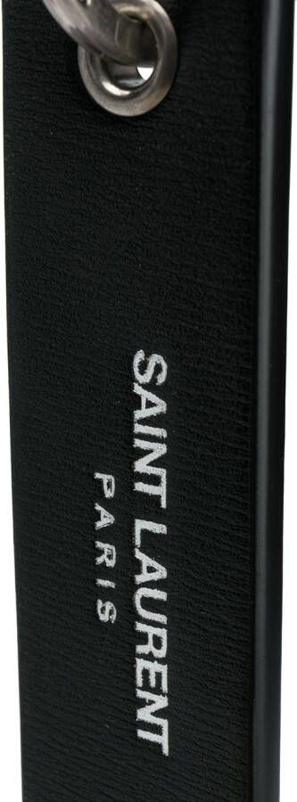 Saint Laurent Sleutelhanger met logo Zwart