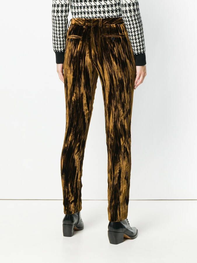 Saint Laurent slim high-waist trousers Metallic