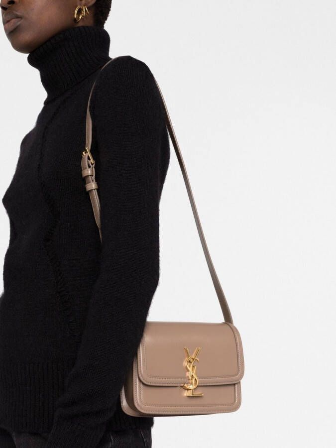 Saint Laurent Solferino kleine crossbodytas Bruin