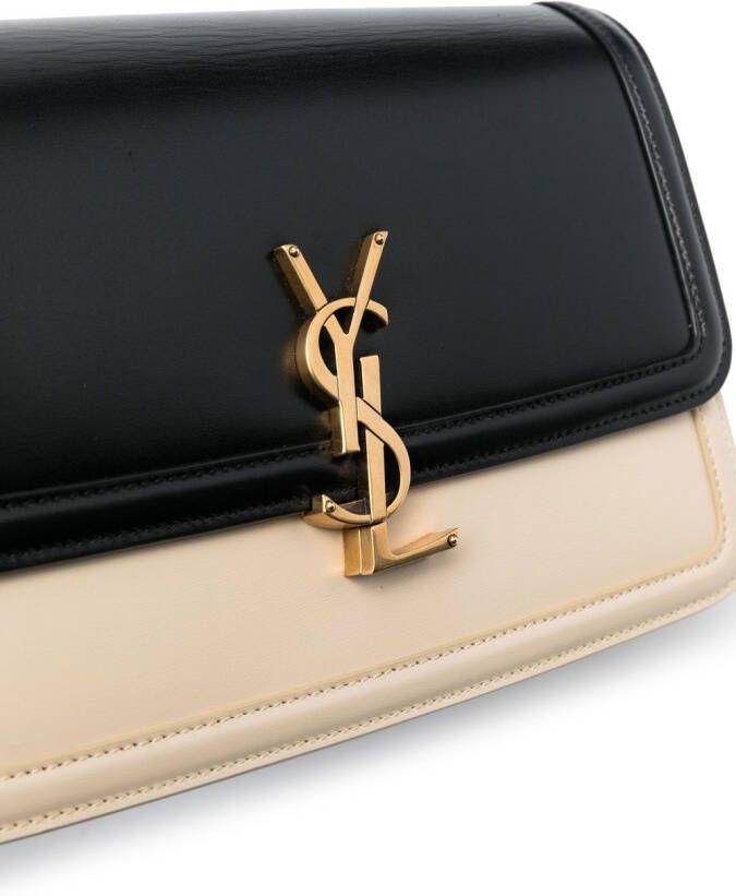Saint Laurent Solferino tweekleurige schoudertas Zwart