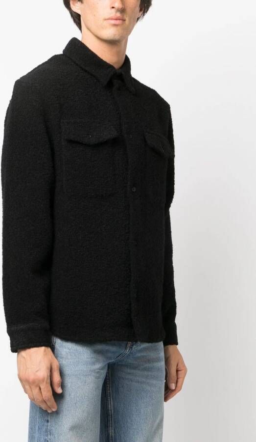 Saint Laurent Shirtjack met lange mouwen Zwart