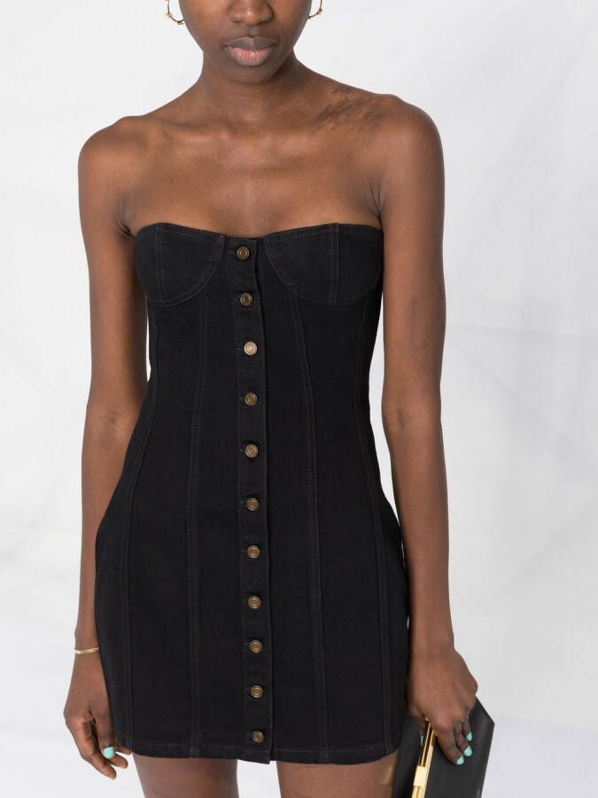 Saint Laurent Strapless jurk Zwart