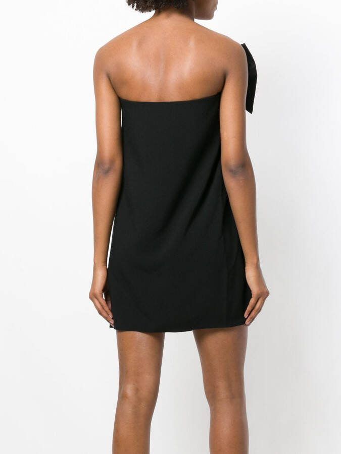 Saint Laurent Jurk met strikdetail Zwart