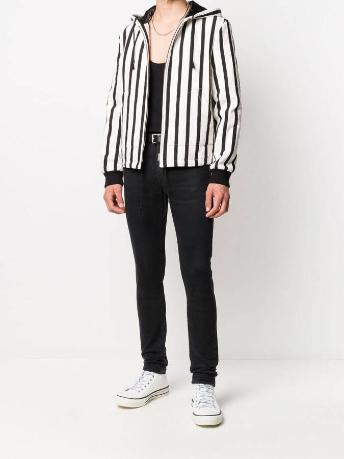 Saint Laurent Stropdas met streep Wit