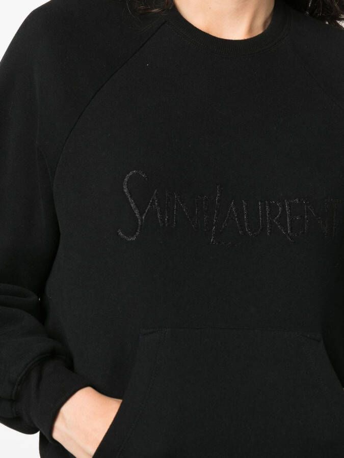 Saint Laurent Sweater met geborduurd logo Zwart