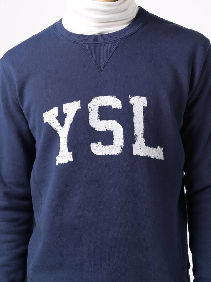 Saint Laurent Sweater met logoprint Blauw