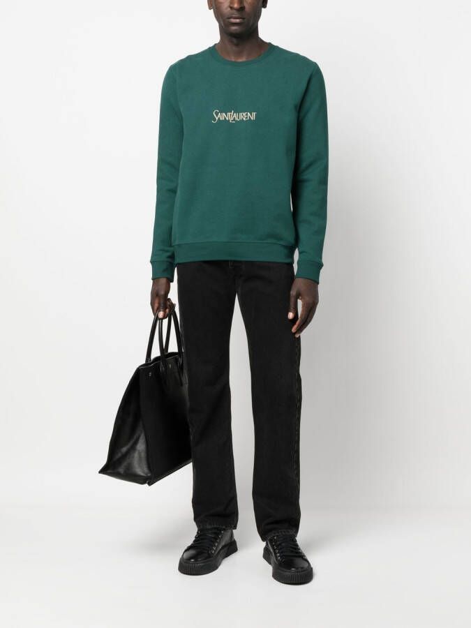 Saint Laurent Sweater met logoprint Groen
