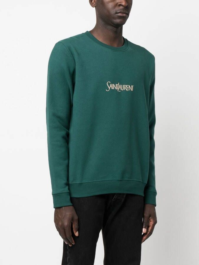 Saint Laurent Sweater met logoprint Groen