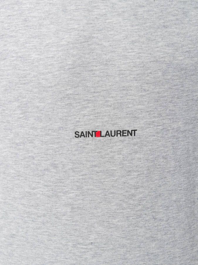 Saint Laurent T-shirt met logoprint Grijs