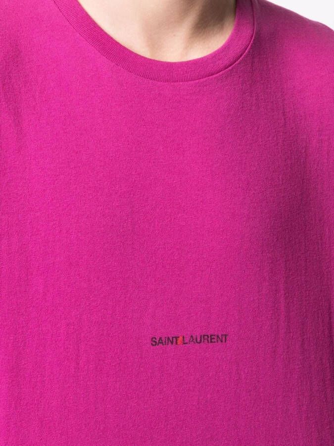 Saint Laurent T-shirt met logoprint Roze
