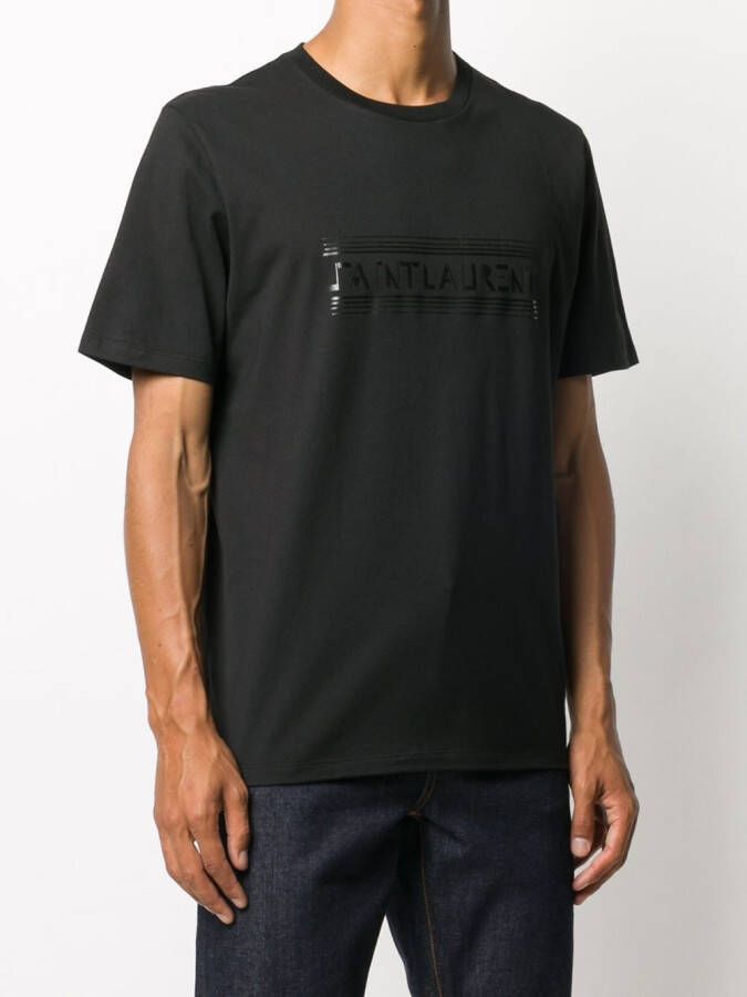 Saint Laurent T-shirt met logoprint Zwart