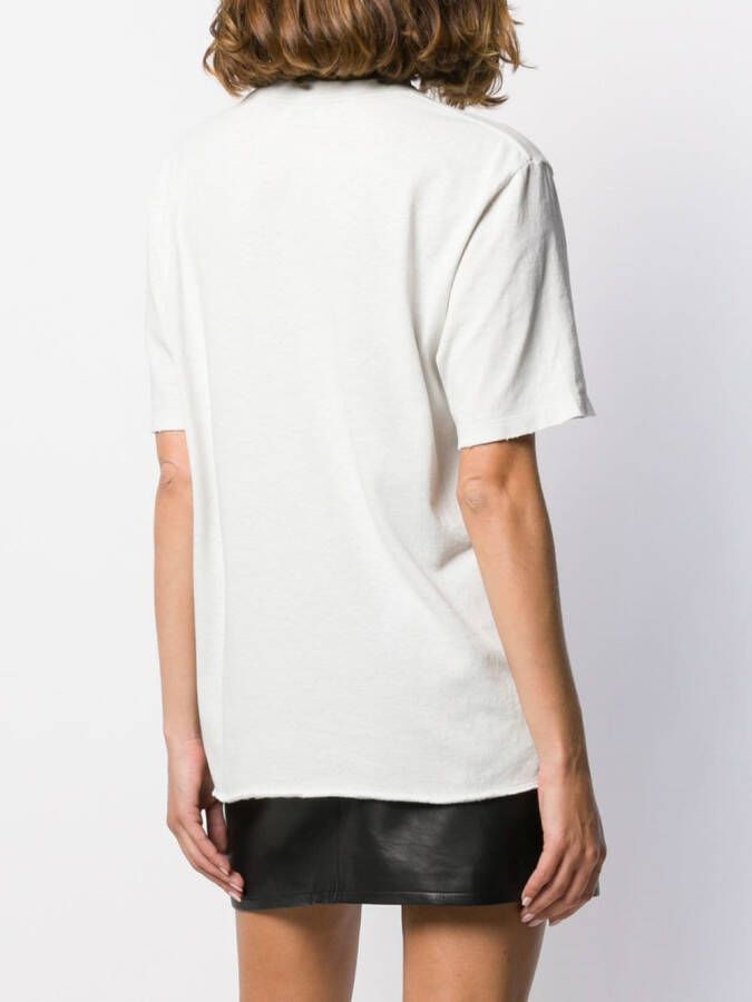 Saint Laurent T-shirt met print Beige