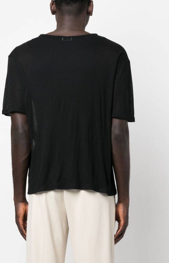 Saint Laurent T-shirt met ronde hals Zwart