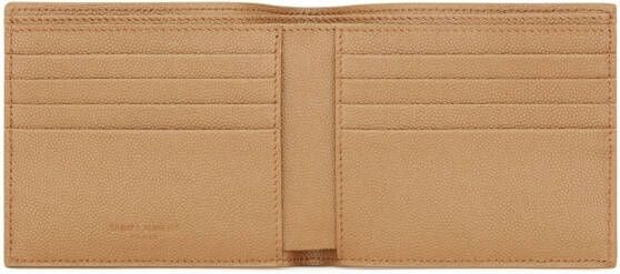 Saint Laurent Leren portemonnee Beige