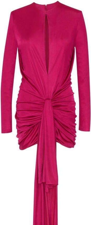 Saint Laurent Mini-jurk met gestrikte voorkant Roze