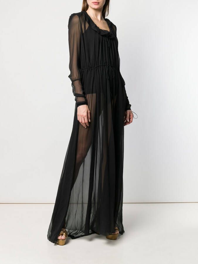Saint Laurent Transparante jurk Zwart