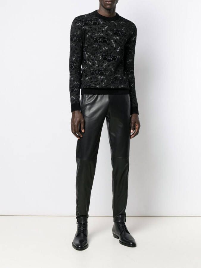 Saint Laurent Trui met jacquarddessin Zwart