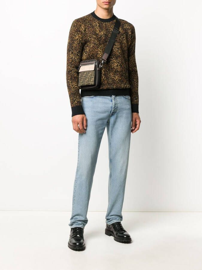 Saint Laurent Trui met luipaardprint Bruin