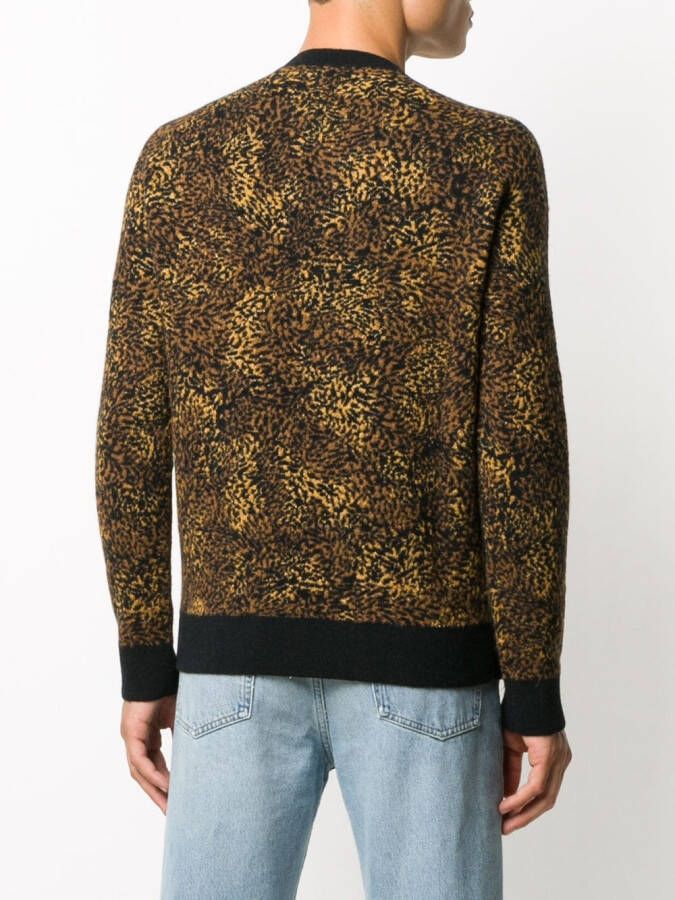 Saint Laurent Trui met luipaardprint Bruin
