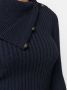 Saint Laurent Trui met omgeslagen kraag Blauw - Thumbnail 5