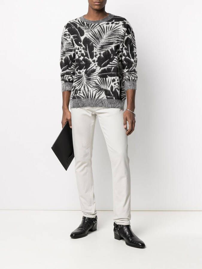 Saint Laurent Trui met ronde hals Zwart