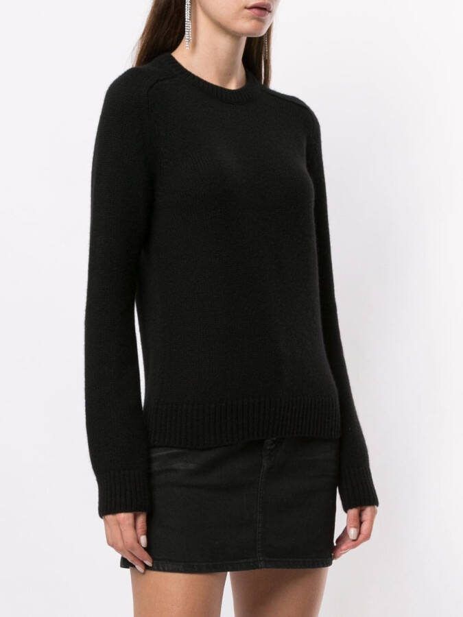 Saint Laurent Trui met ronde hals Zwart