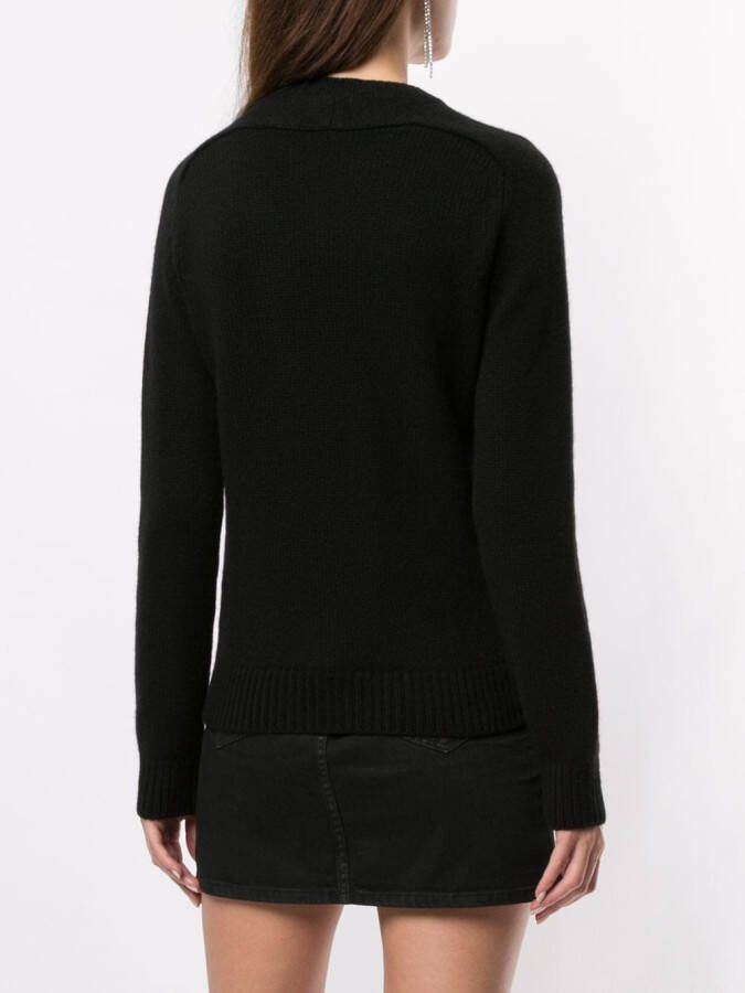 Saint Laurent Trui met ronde hals Zwart