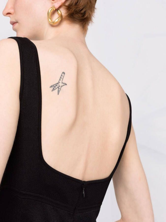 Saint Laurent Uitgesneden mini-jurk Zwart