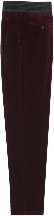 Saint Laurent Broek met fluwelen-effect Zwart